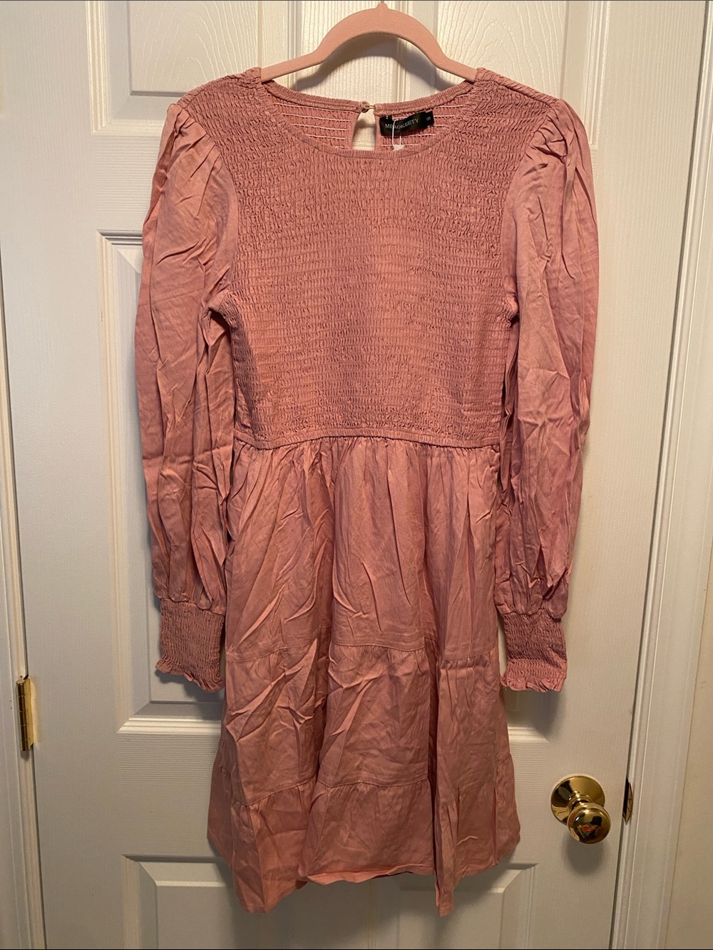 Merokeety Smocked Long Sleeve Dress…size S